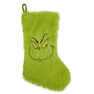 NWT. DR. SEUSS The Grinch 20” Furry Christmas Stocking